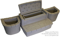 Deluxe Storage Steps and Planters Set — Cobblestone